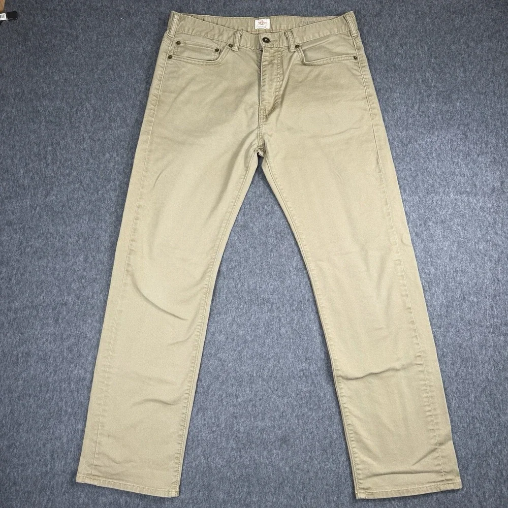 Dockers Straight Fit Pants Mens 32x30 Tan Cotton Twill 5-Pocket Chinos